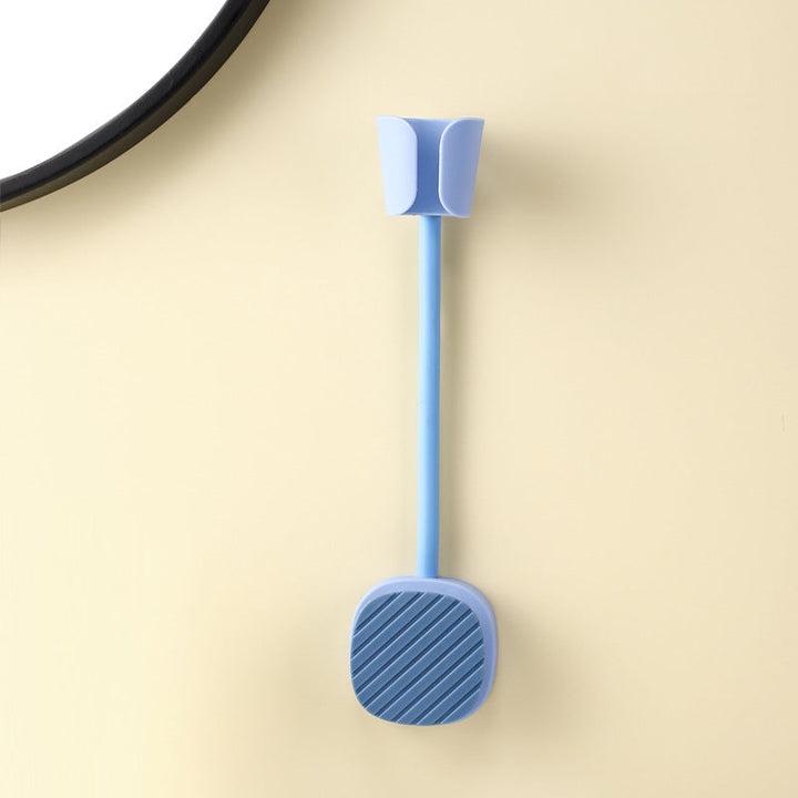 White wall mounted hair dryer holder, blends seamlessly with modern bathroom decor, space saver