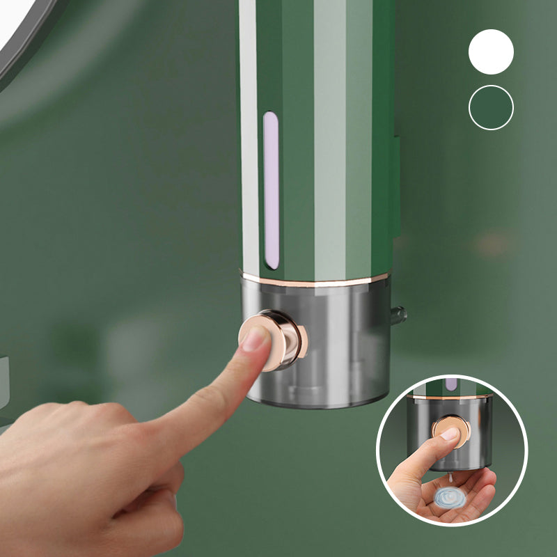 Wall mounted manual soap dispenser for bathroom, elegant white finish, perfect for liquid soap and lotion