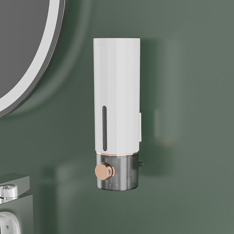 Multi-purpose wall mounted manual soap dispenser for shampoo, conditioner, body wash, or hand soap