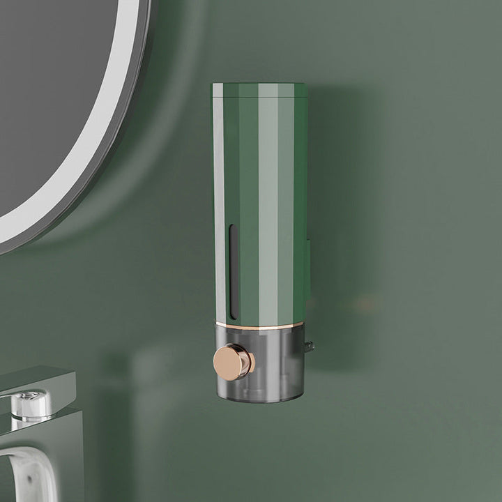 Ergonomic wall mounted manual soap dispenser, single-hand operation for easy dispensing in kitchen/bathroom
