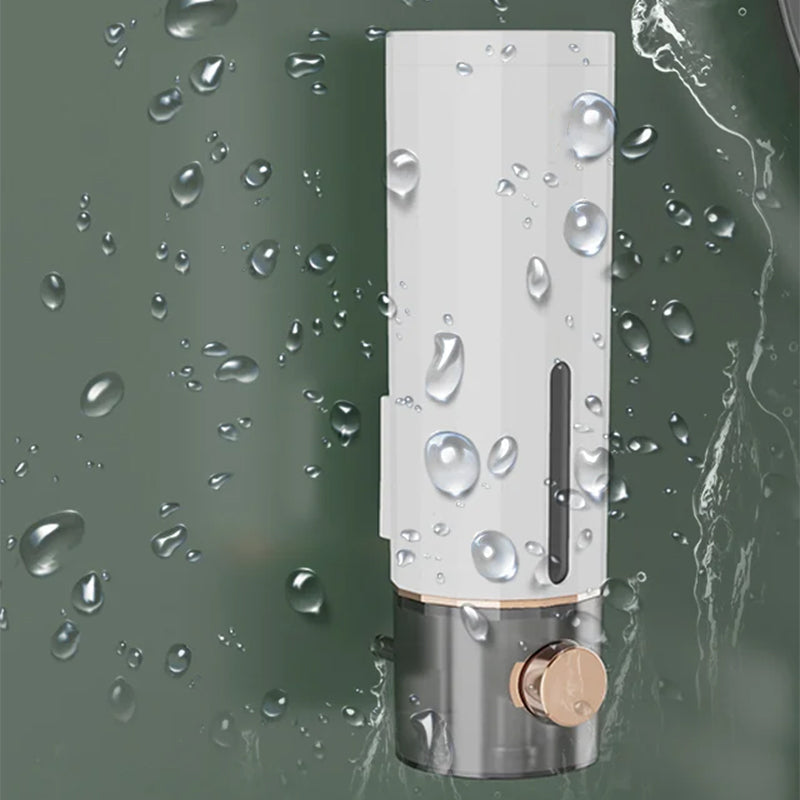Versatile wall mounted manual soap dispenser, suitable for hand soap, dish soap, or lotion