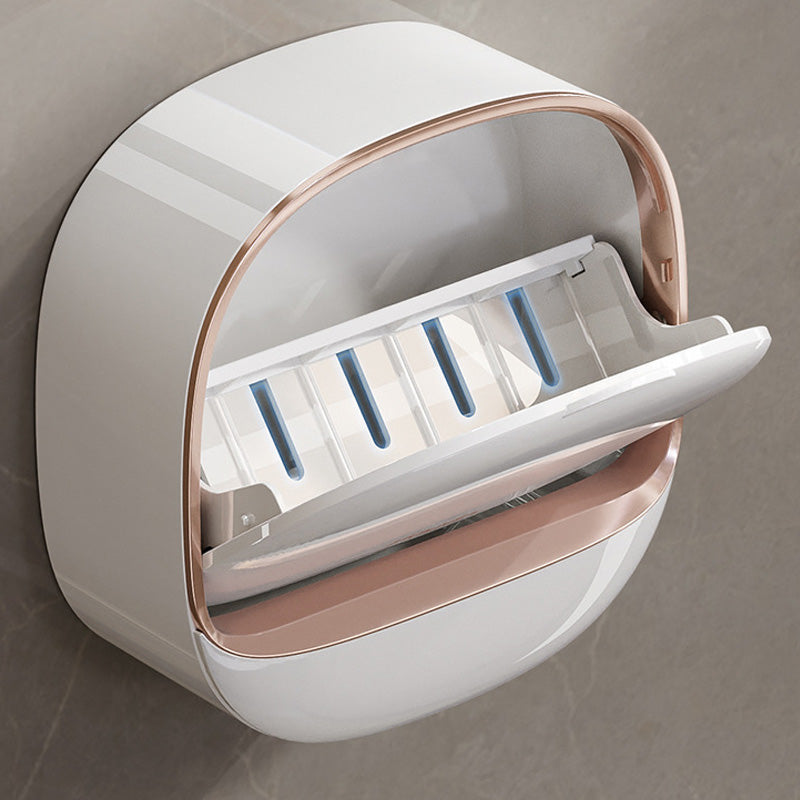 Ergonomic wall-mounted soap dish for bathroom, features self-draining principle to prevent soap from getting mushy.