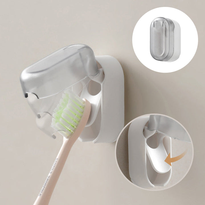 Dustproof ABS toothbrush holder, wall mounted for bathroom storage and organization