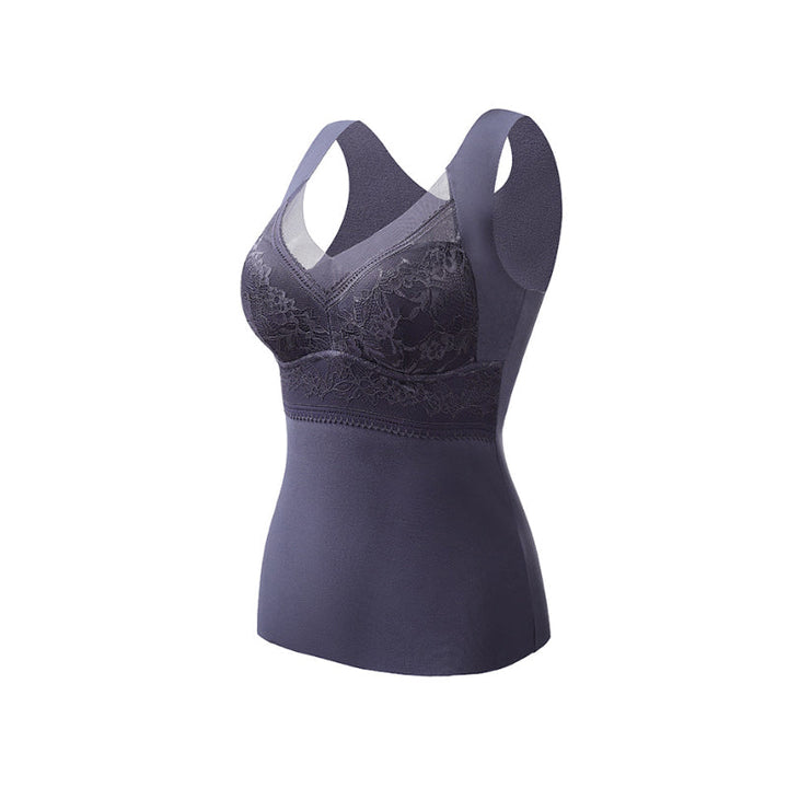 Women's warm camisole with built-in bra, a must-have for winter top layering