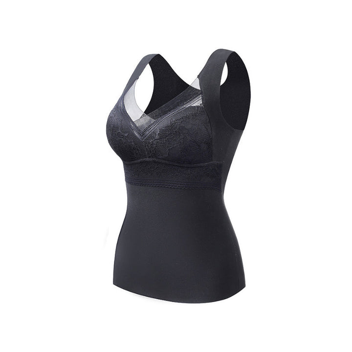 High-quality women's thermal camisole, featuring a built-in bra for easy wear