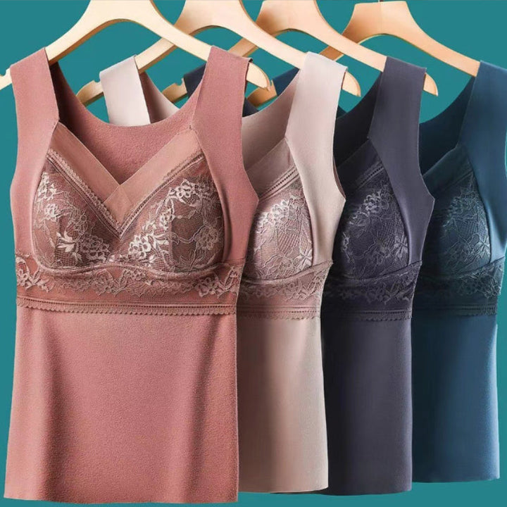 Women's underwear camisole: thermal fabric, built-in bra, perfect for cold weather