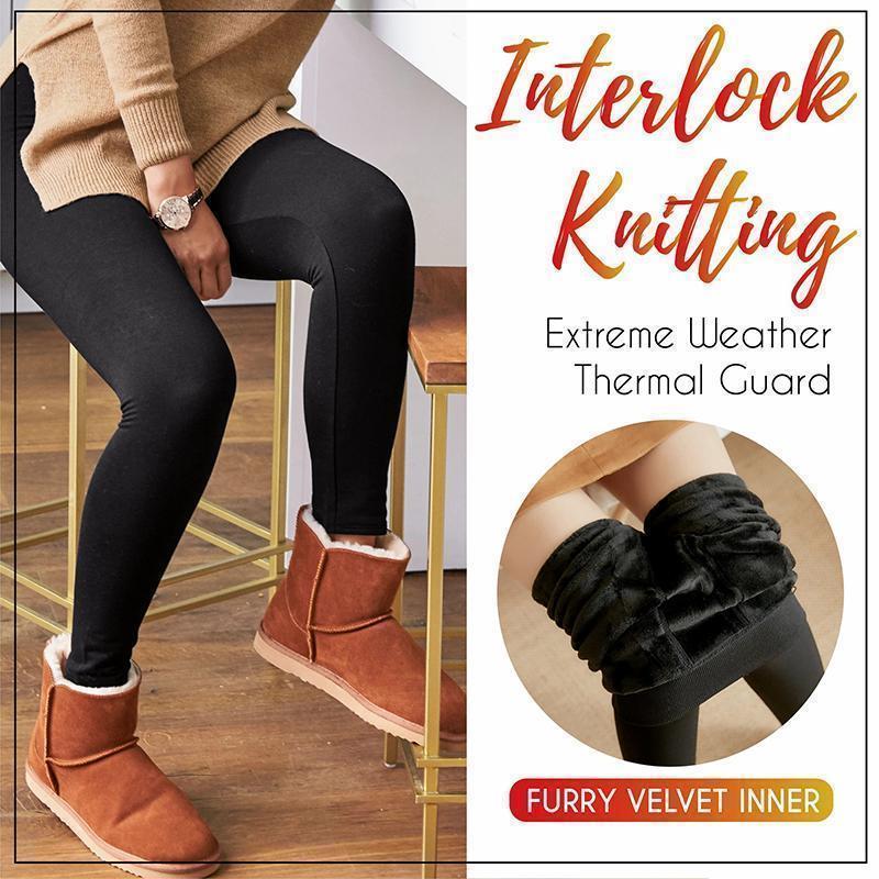 Comfortable women's winter leggings with a thermal fleece interior, suitable for chilly days.