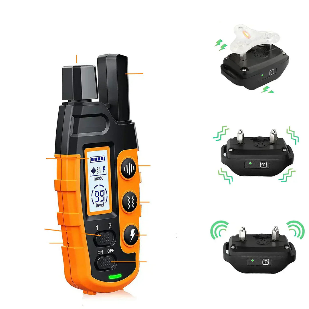Remote waterproof dog training collar for advanced pet obedience and behavior correction. Essential dog accessories.
