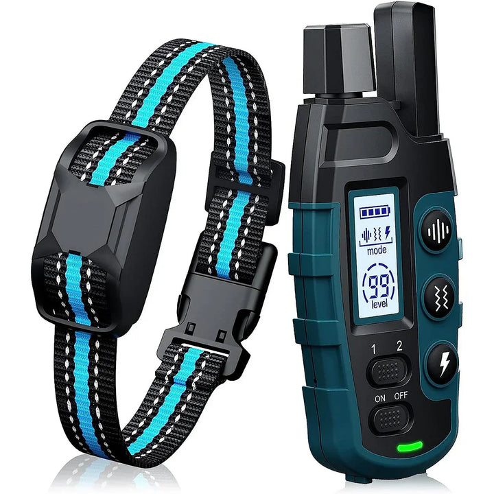 Premium waterproof dog training collar for reliable long-range behavior correction and pet obedience training.