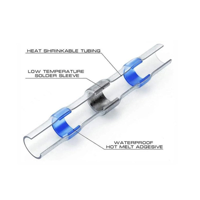 Heat shrink solder seal wire connectors in various sizes for reliable electrical connections