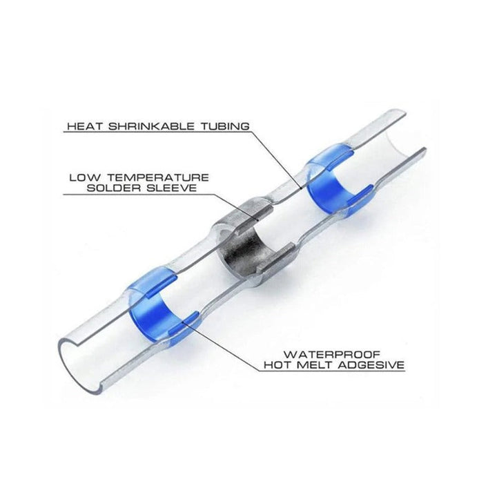 Heat shrink solder seal wire connectors in various sizes for reliable electrical connections