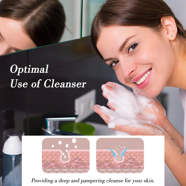 Compact portable electric foam maker, ideal for creating rich lather for facial cleansing.