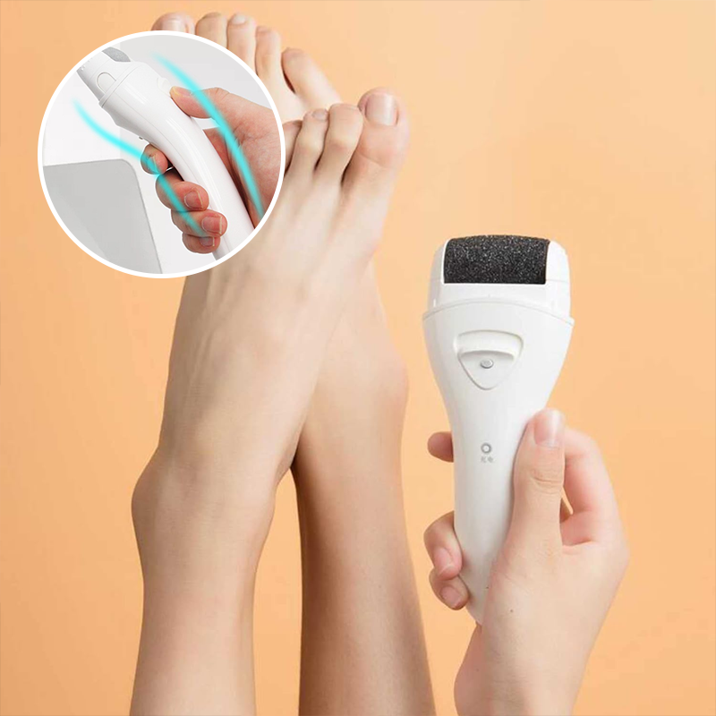 Comfortable grip electric foot buffer, rechargeable for effortless foot care and smoother heels