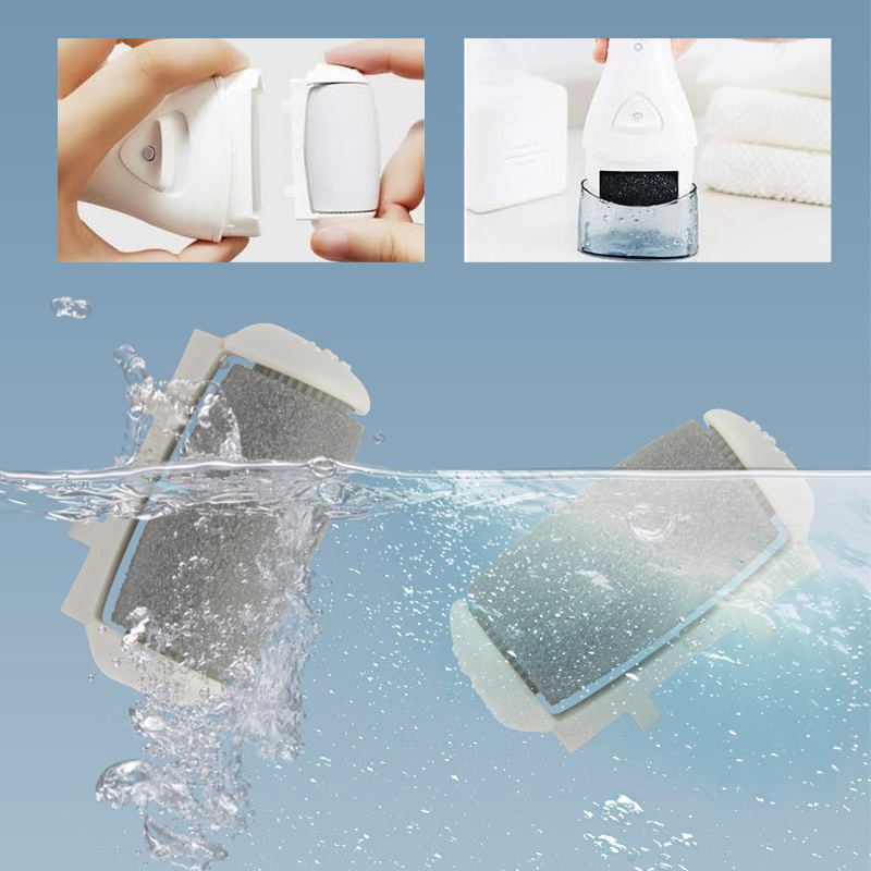 Portable electric foot scrubber with USB charging, a convenient tool for home pedicure and foot wellness