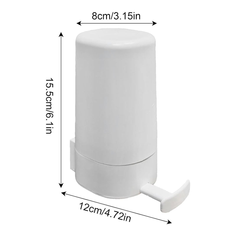 Mounted white soap dispenser: a manual bar soap grinder for kitchen & bathroom.