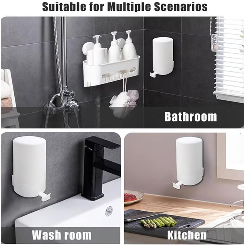 Manual bar soap grinder in clean white plastic, seen mounted on a bathroom wall.