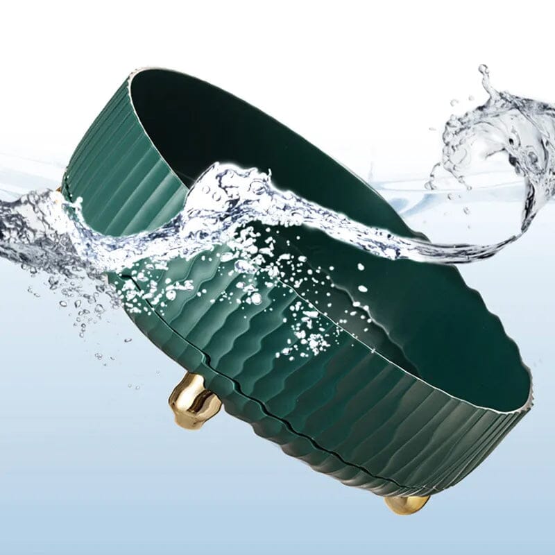 Close-up of a rotating storage rack filled with various pantry items, cabinet organizer in use