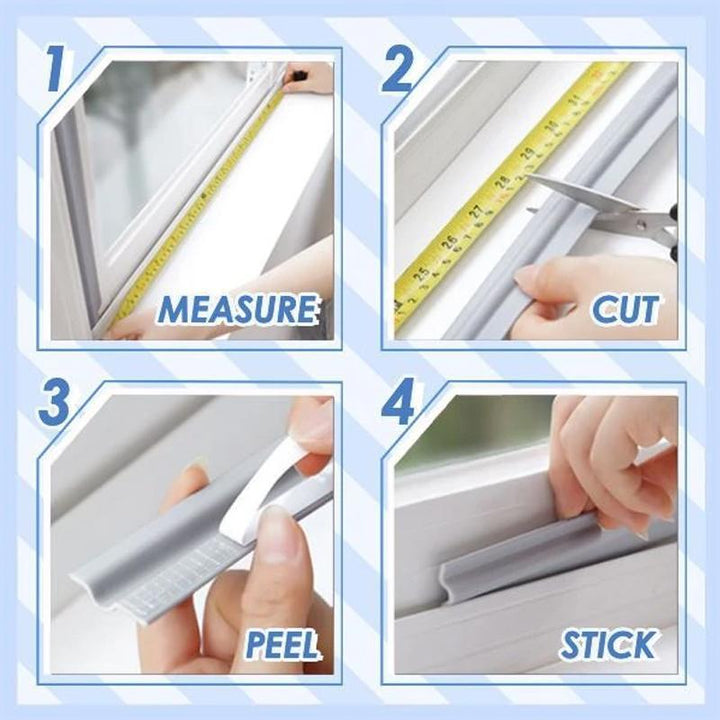 Detail of a D-shape self-adhesive weatherstrip, perfect for door & window soundproof sealing