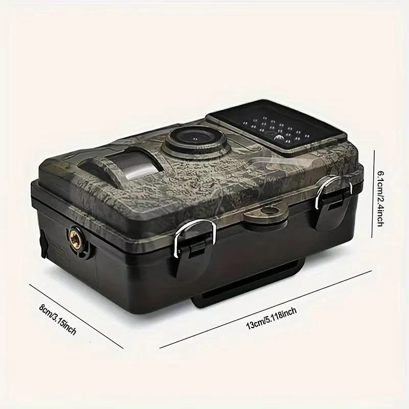 Hunting trail camera with powerful night vision for animal monitoring & nature observation. Waterproof design.