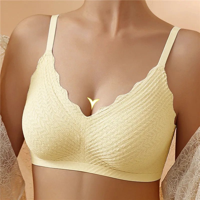 Women's comfort lingerie: seamless, wire-free bra offering natural lift, support & a smooth finish.