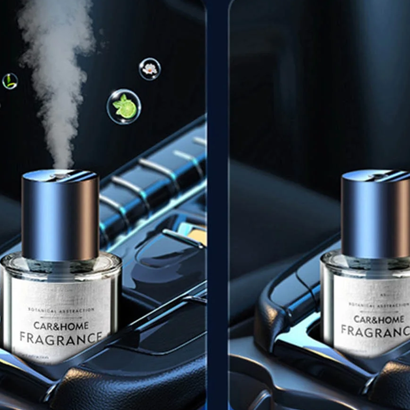 Black 160ml wireless car diffuser next to charging cable, emphasizing its rechargeable nature