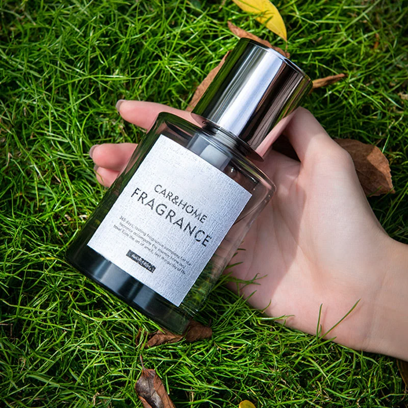 Ultrasonic car aroma diffuser, in-hand view, emphasizing its compact size and portability