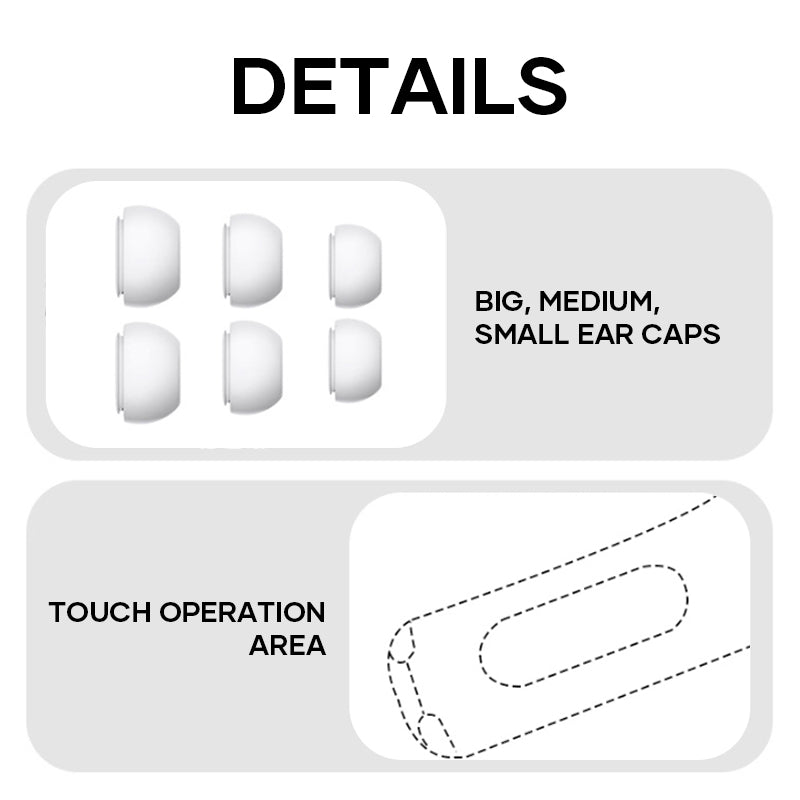 User easily controlling music playback on wireless earbuds through touch commands, crystal-clear audio.