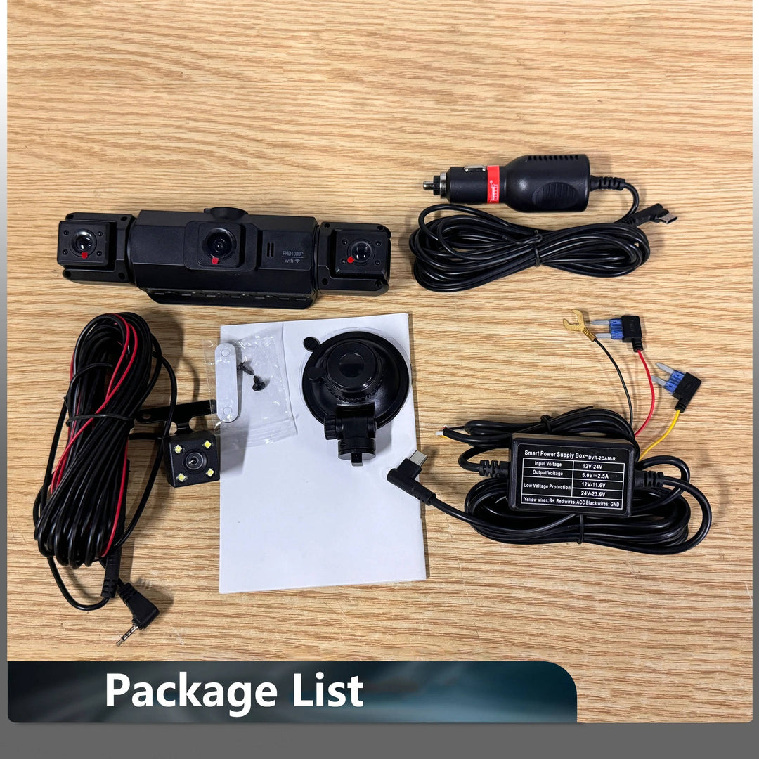 Tavvita wireless dash camera system with front & rear night vision, HD recording, and car security features.