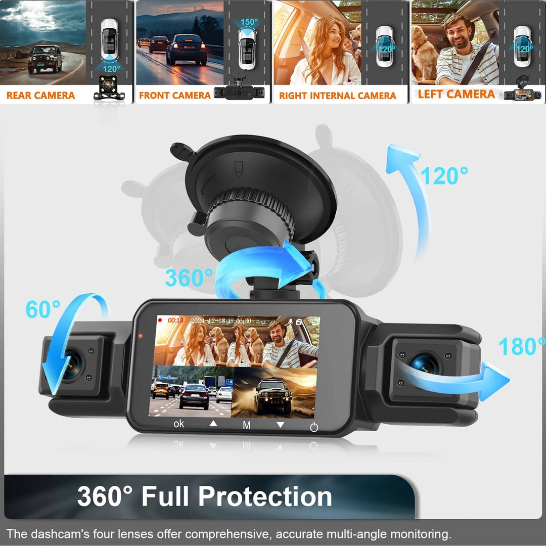 Wireless front & rear dash camera with night vision & parking monitor, essential car accessory.