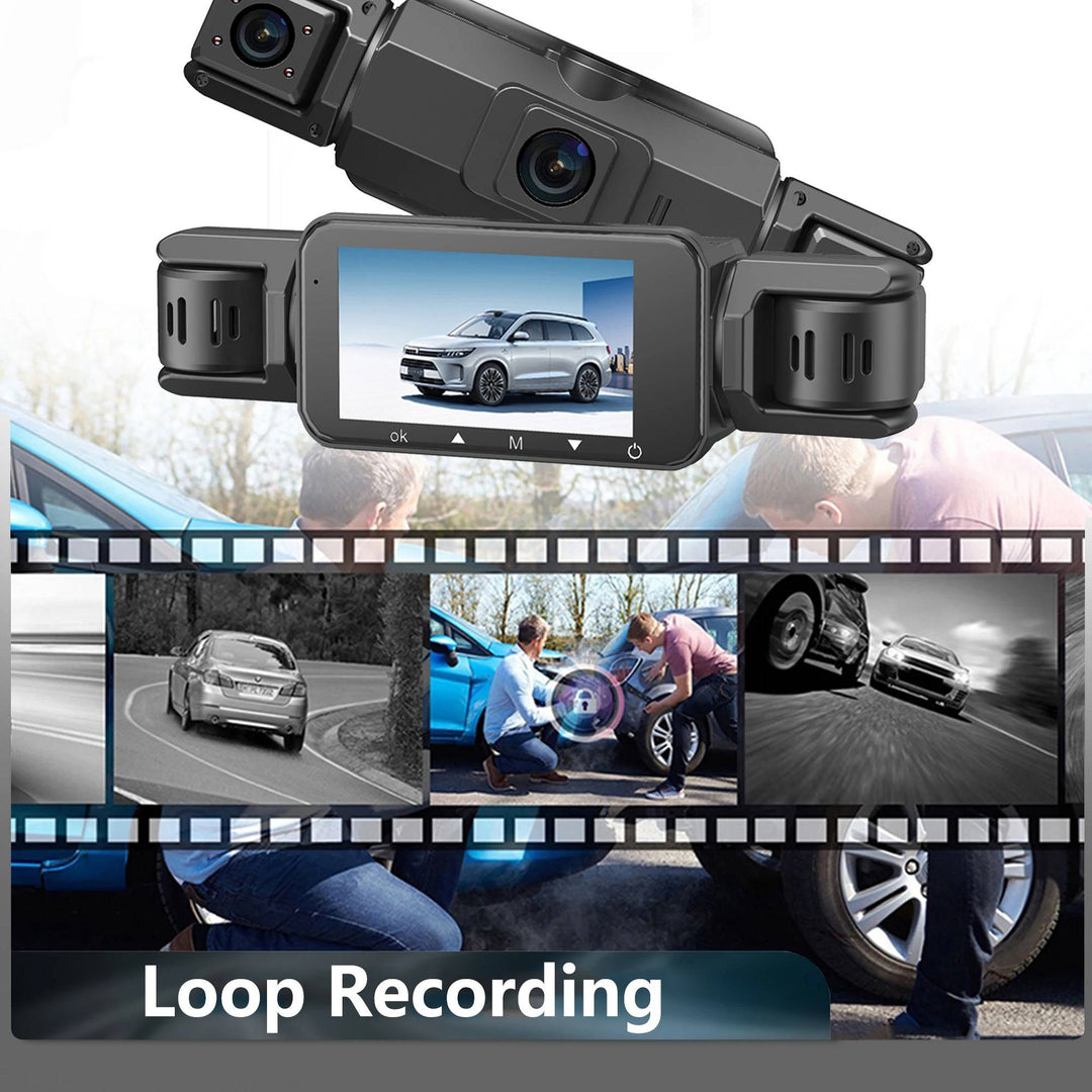 Tavvita wireless dash camera system, front & rear night vision & G-sensor for enhanced car security.