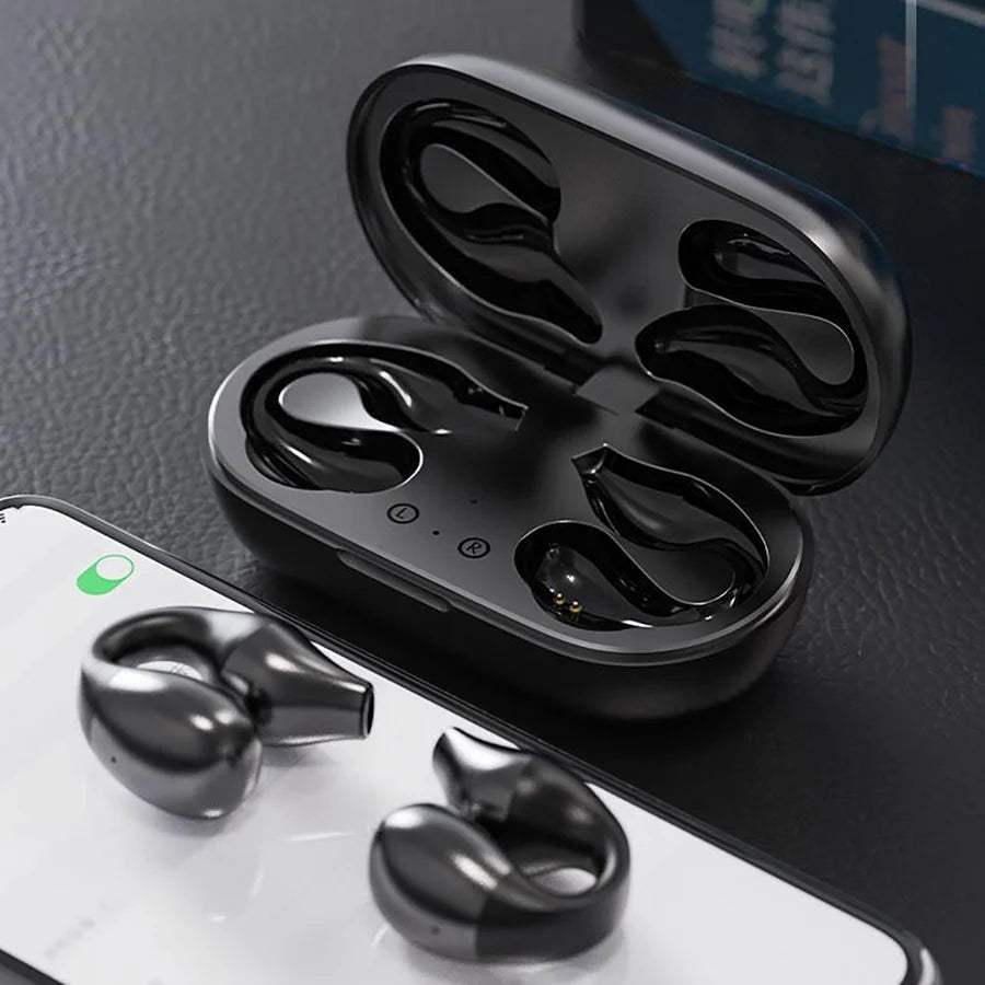 Bone conduction headphones for sports, highlighting sweat-resistant and durable features.