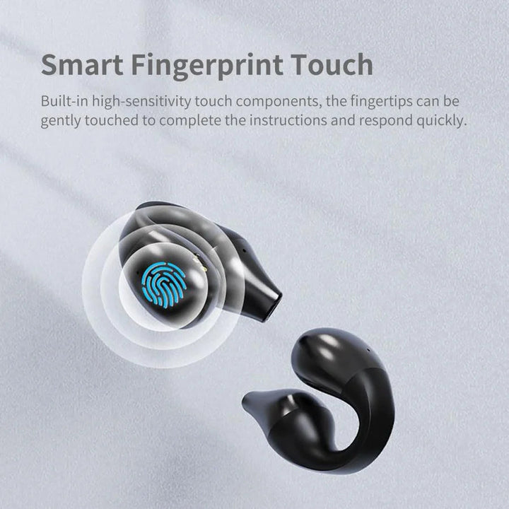 Bluetooth bone conduction headset on a runner, showcasing its stability during exercise.