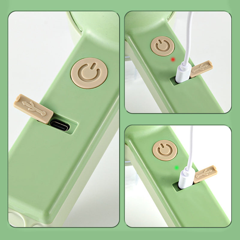 Wireless electric food chopper demonstrating its compact size, perfect for small kitchens and easy storage