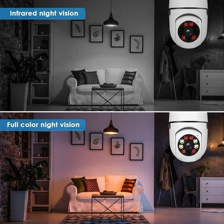 Smart light bulb security camera, featuring remote access and video recording