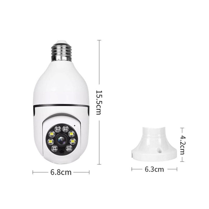 Invisible light bulb security camera, providing subtle 360-degree surveillance