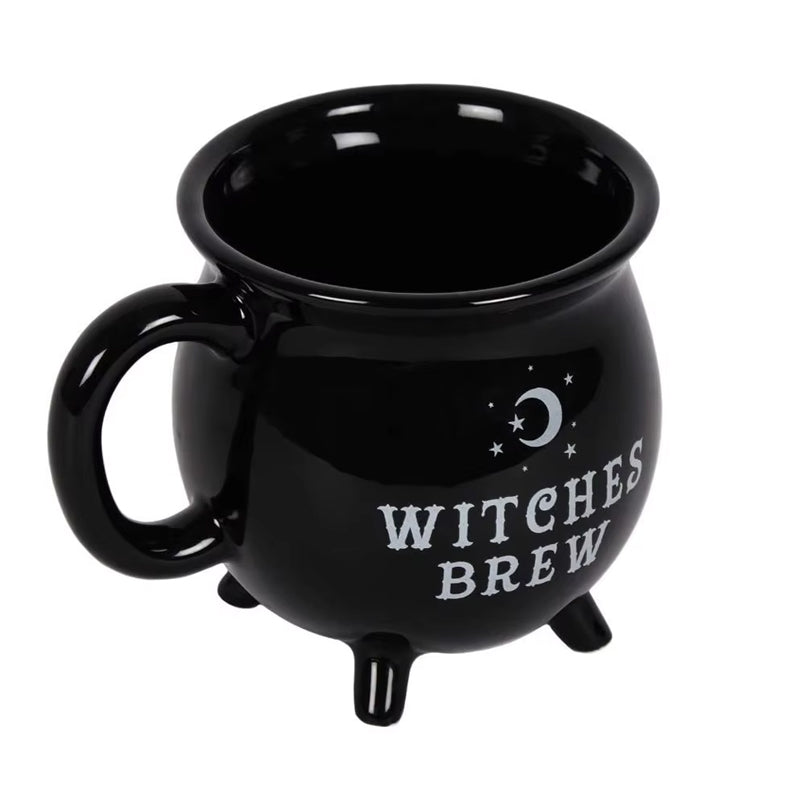 Witchy Cauldron Mug against a dark, mystical background, emphasizing its fantasy and witchcraft feel