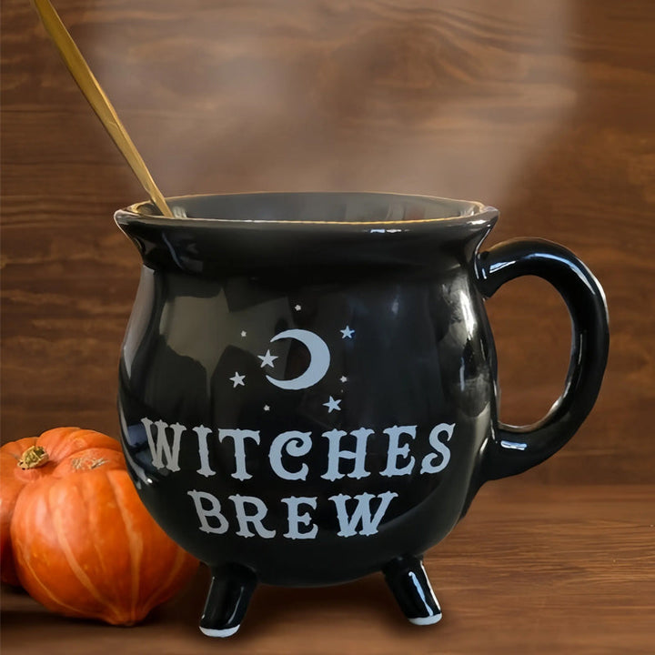 Stack of Witchy Cauldron Mugs, showcasing their unique design, ideal for multiple Halloween gifts