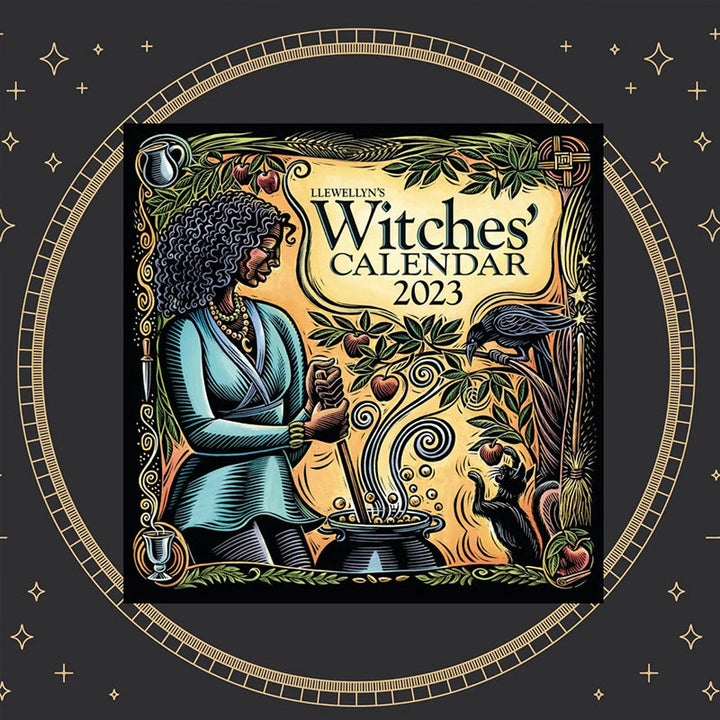 Close-up of the beautiful artwork from the Witchy Wisdom Wall Calendar, 2023 edition, a perfect gift.
