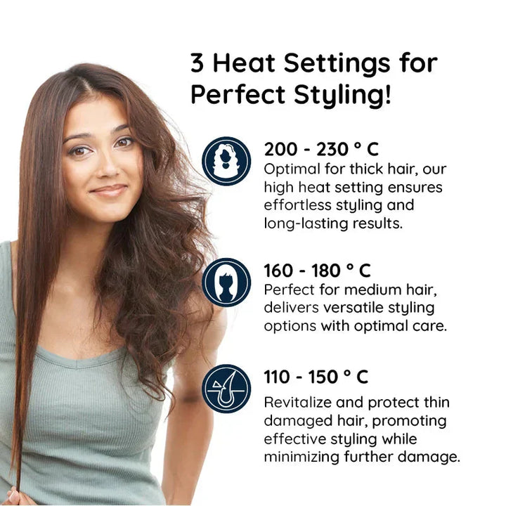 Rotating hot brush volumizer & straightener, a professional hair styler for women.