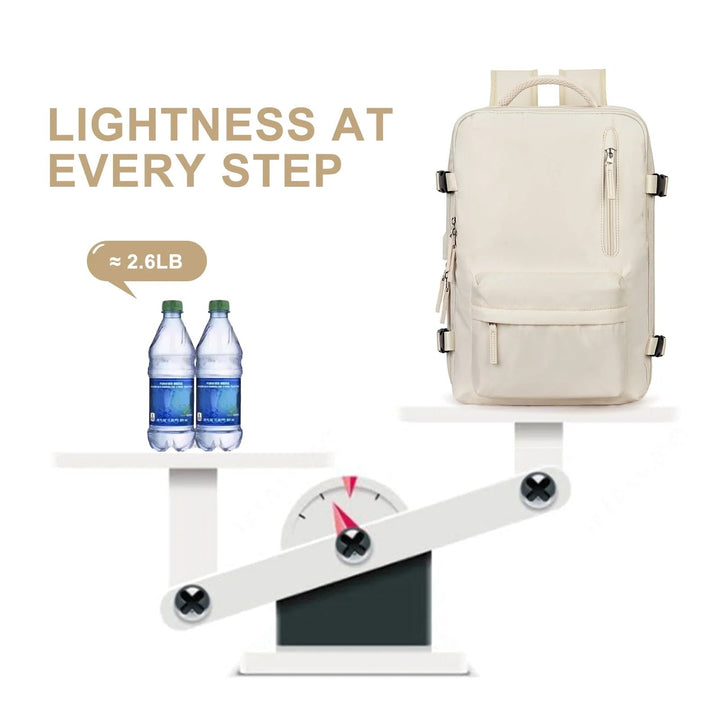 Secure women's anti-theft travel backpack, 35L, waterproof, with hidden pockets for peace of mind.