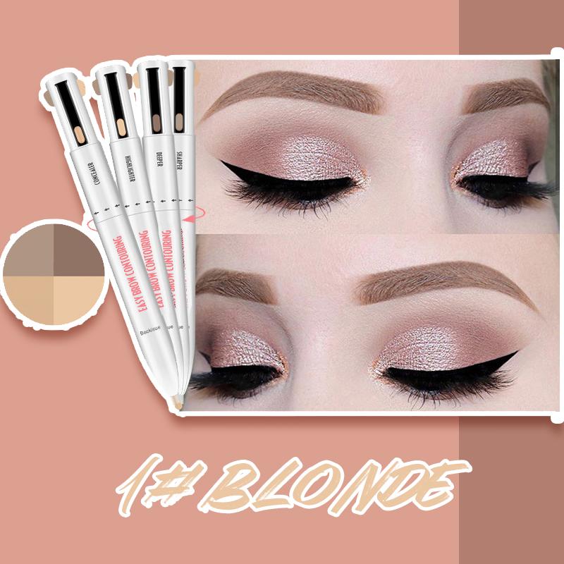 Swatches of the eyebrow contour and highlight pen shades on skin for color reference