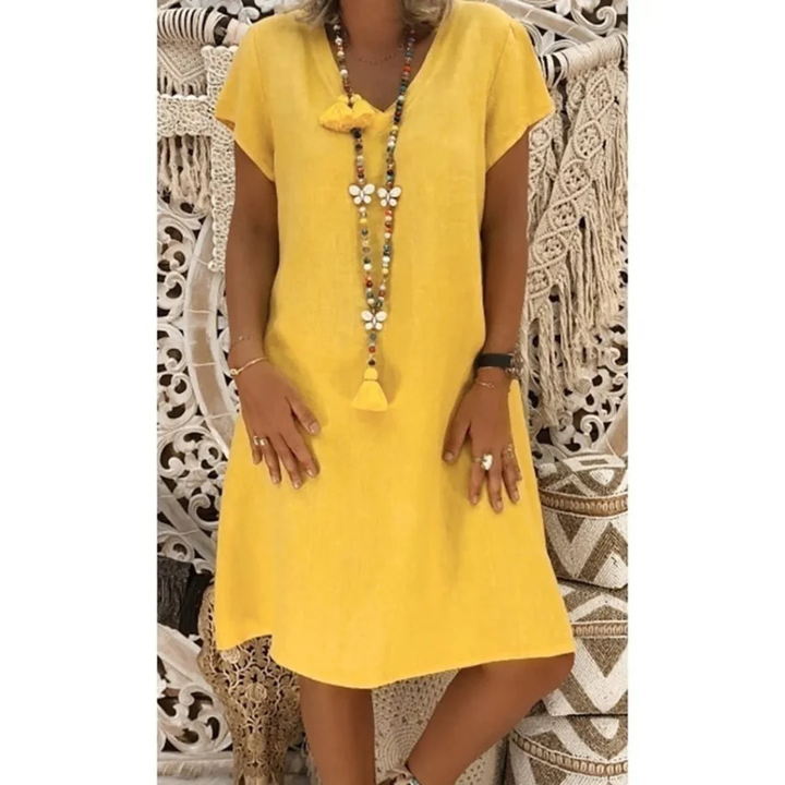 Comfortable women's casual summer dress, Adelaide relaxed fit, ideal for everyday wear in various colors.