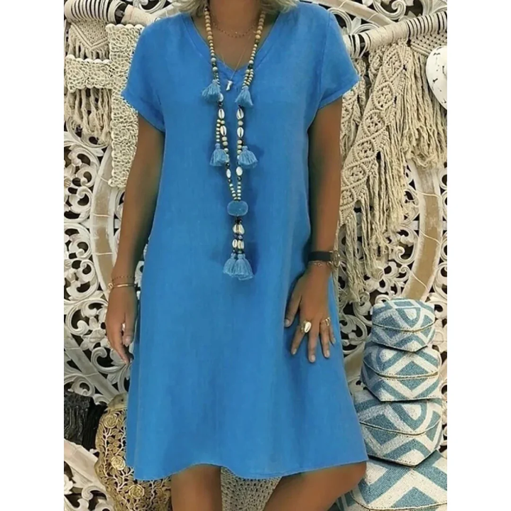 Adelaide women's summer dress with a relaxed fit, great for casual everyday comfort. Available in plus sizes.
