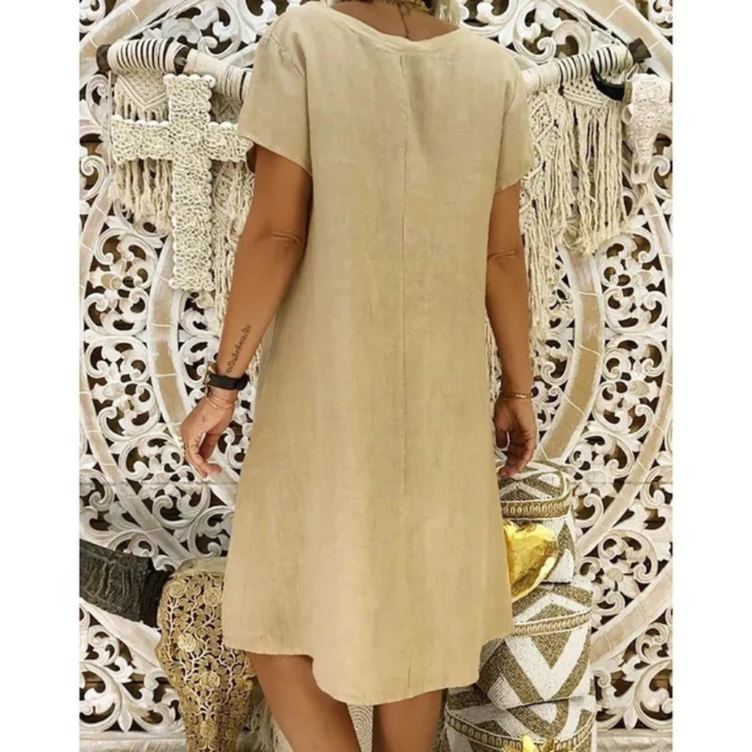 Adelaide casual summer dress for women, relaxed fit, comfortable, and vibrant. Plus sizes available for everyday wear.