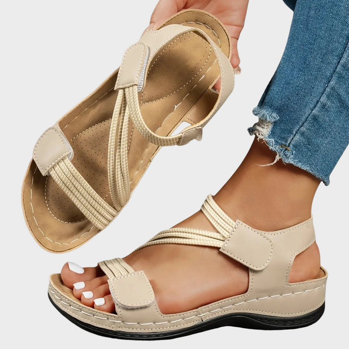 Women's adjustable comfort sandals with elastic straps, perfect for casual summer wear.