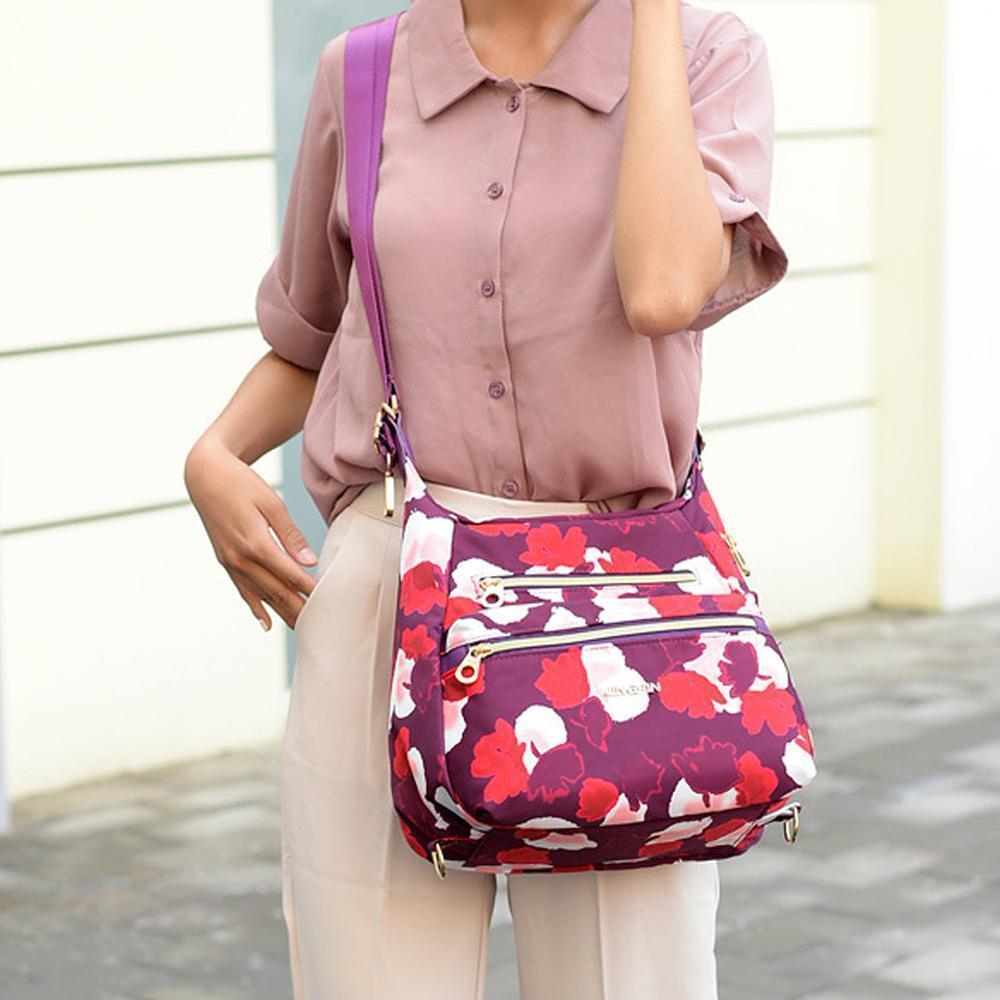 Back view showcasing anti-theft design of women's backpack handbag.