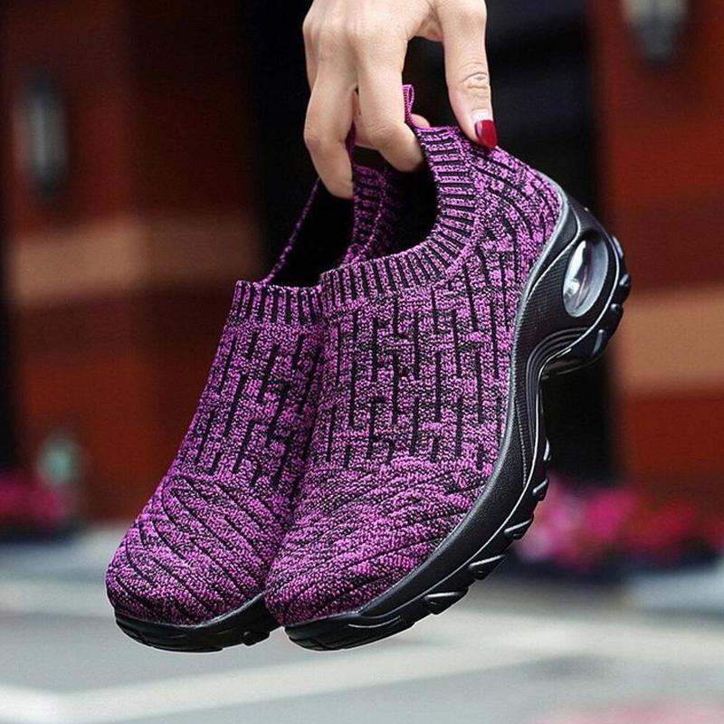 Women's Arch Support Comfort Walking Shoes, grey, side view, emphasizing foot health design