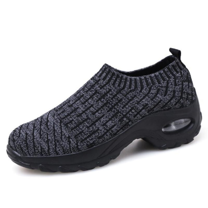 Texture of the breathable upper on Women's Arch Support Walking Shoes, lightweight comfort