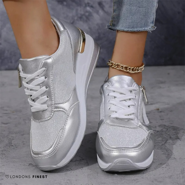 Comfortable women's walking sneakers with superior arch support & cushioning. Versatile for daily activities.