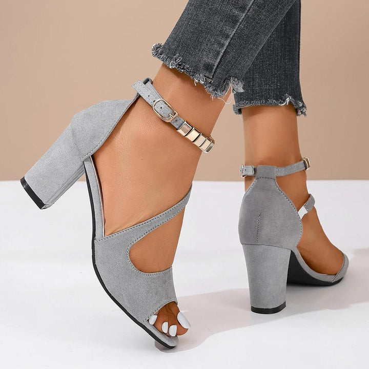 Versatile women's beaded open-toe block heel sandals, perfect for day to night wear.